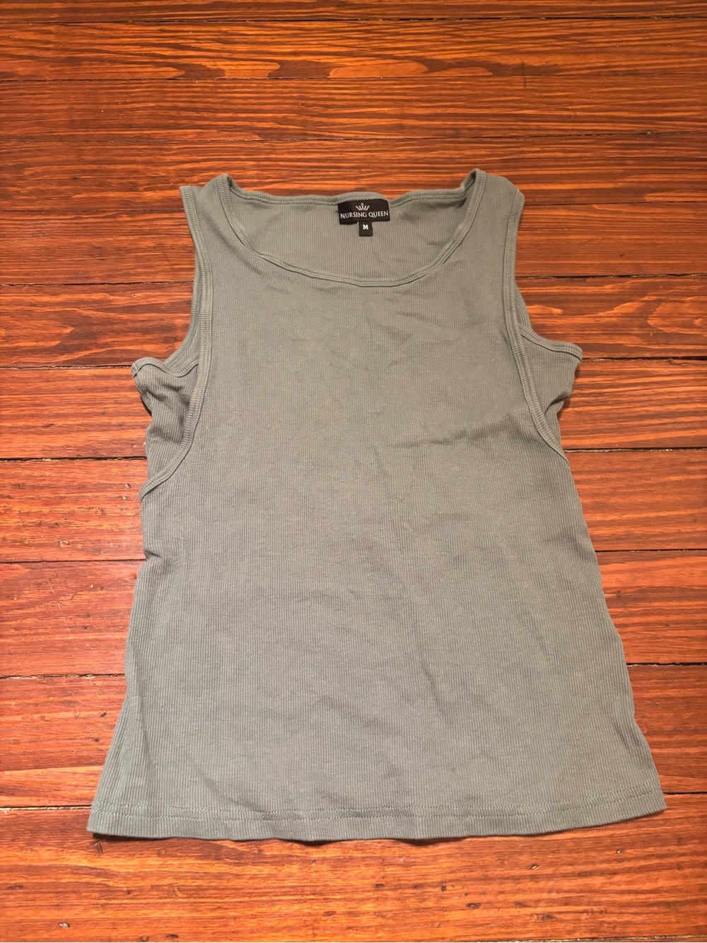Nursing Queen Sage Ribbed Scoop Neck Tank